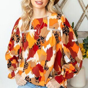 NWT  Trendsi Abstract Printed Long Sleeve top
